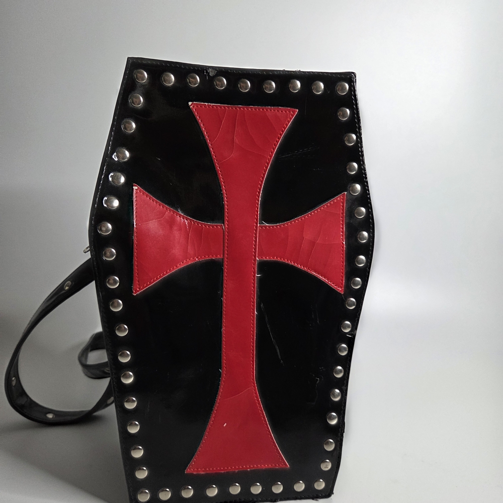 Vintage Coffin Goth Dracula Studded Backpack
